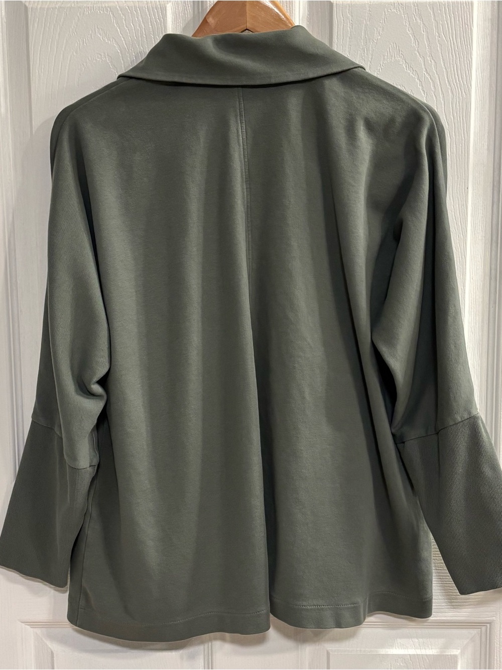 Pact Airplane Relaxed Blazer Womens XL Sage Green Organic Cotton Travel Jacket - Picture 5 of 10